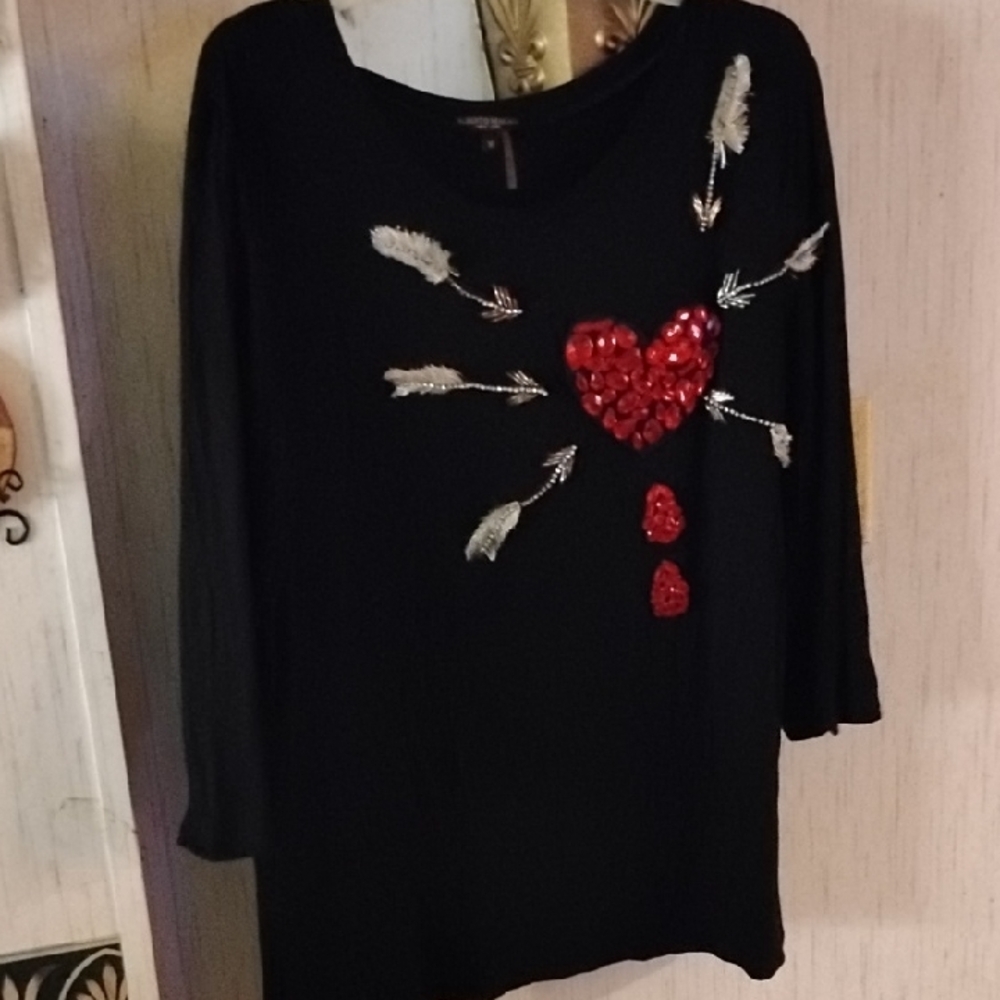 Alberto Makali Classic Black Embossed Design Blouse